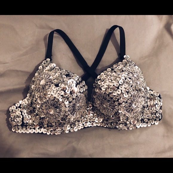 Diamond/Sequin Rave Bra ✨ - Picture 2 of 5